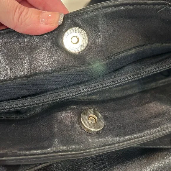 Etienne Aigner Black Woven Leather Convertible Strap Handbag Crossbody Shoulder - Picture 14 of 16